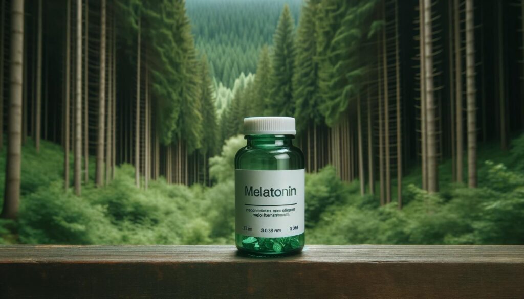 Melatonin with a forest background