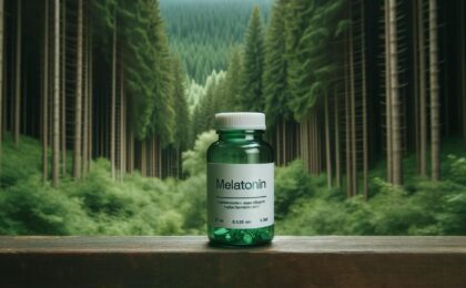 Melatonin with a forest background