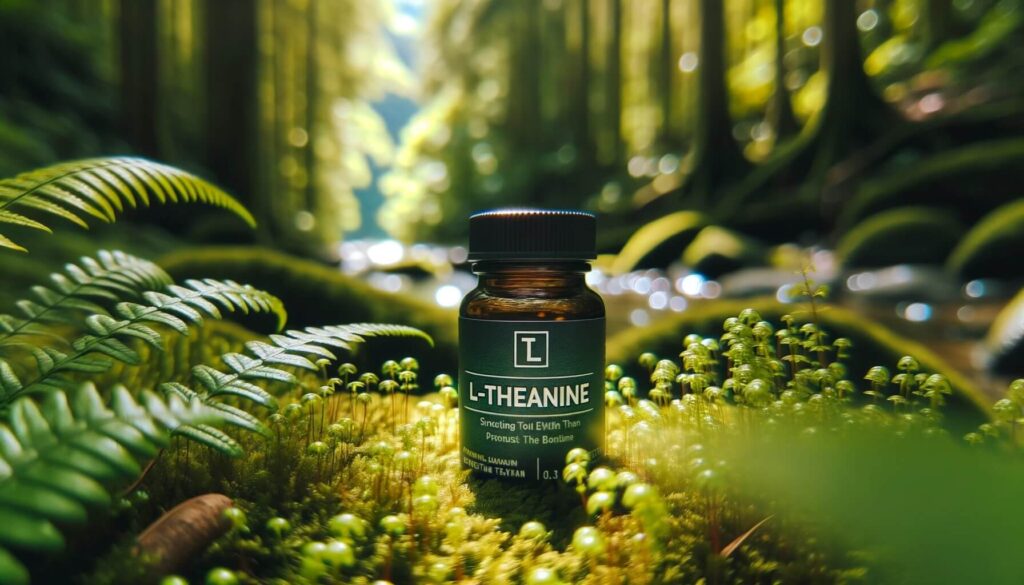 L-Theanine sleep supplement in a forest setting