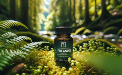 L-Theanine sleep supplement in a forest setting