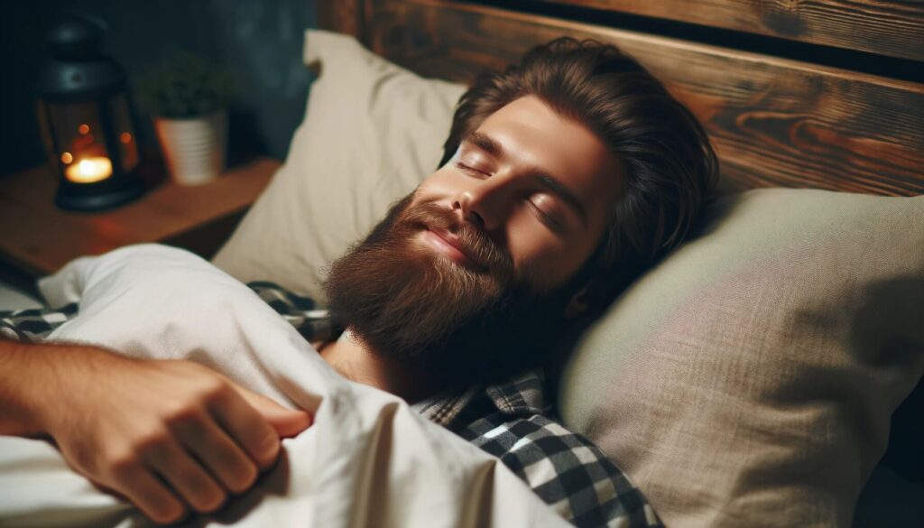 Man sleeping with a smile