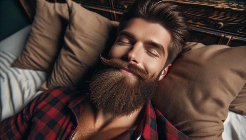 Man smiling and laying in bed